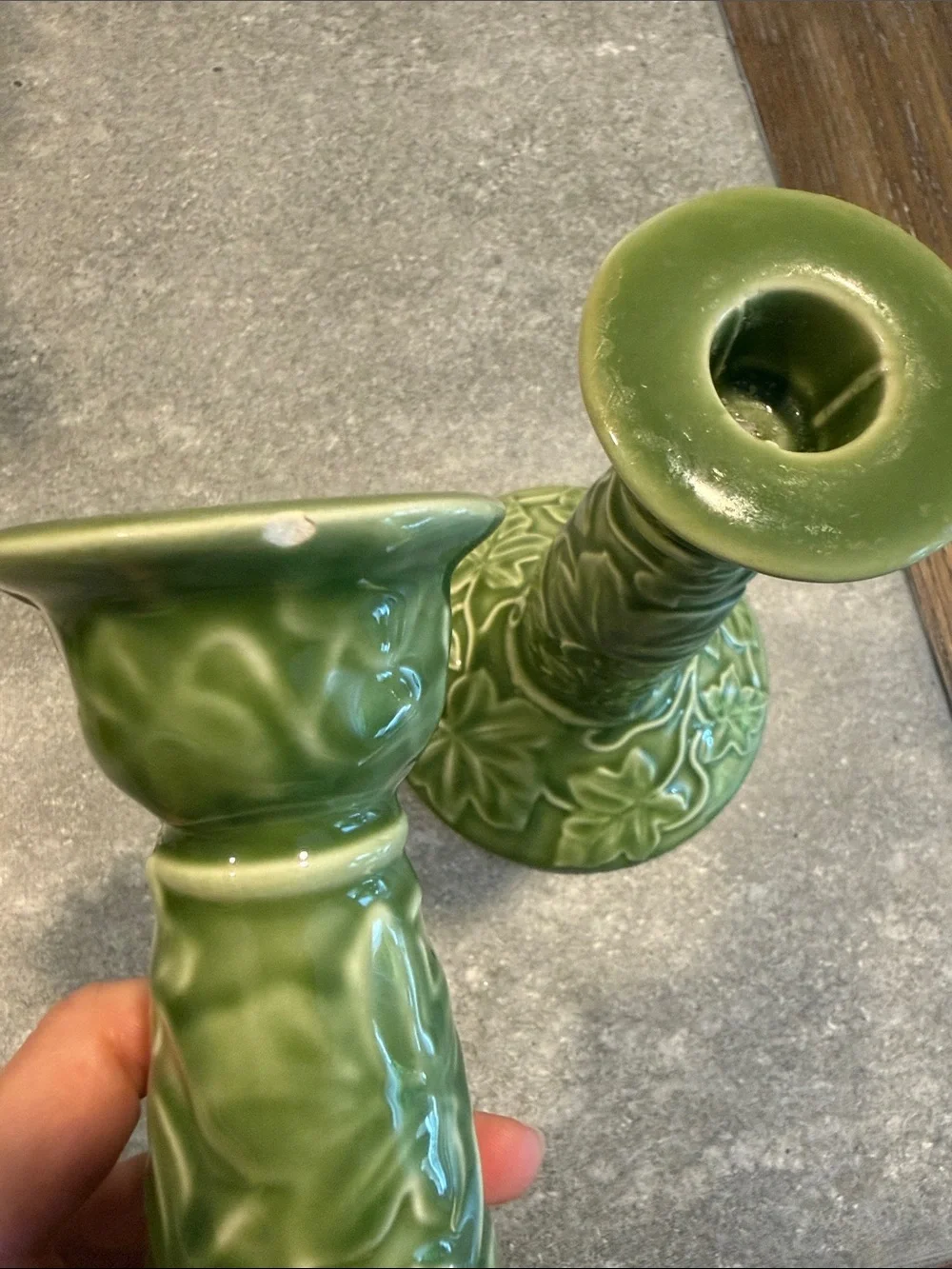 2 Vintage Franciscan Ivy Candlestick Portugal